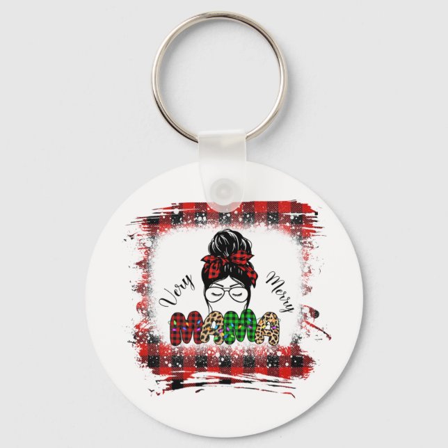 Xmas Gift Very Merry Mama Keychain (Front)