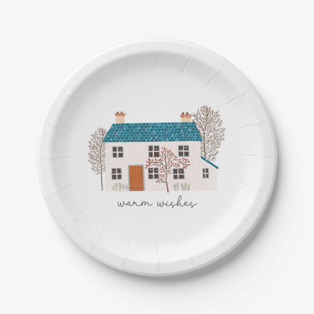 Xmas Gift Warm Wishes Paper Plates (Front)