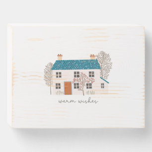 Xmas Gift Warm Wishes Wooden Box Sign