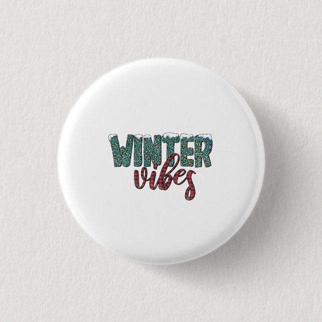 Xmas Gift Winter Vibes Button (Front)