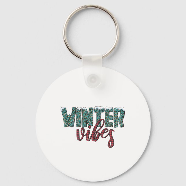 Xmas Gift Winter Vibes Keychain (Front)