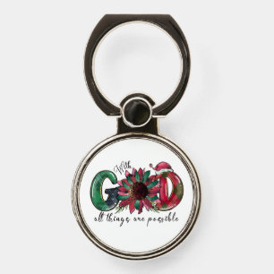 Xmas Gift With God All Things Are Possible Phone Ring Stand