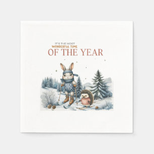 Xmas Gift Wonderful Time Of The Year Napkins