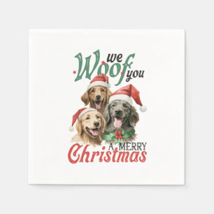 Xmas Gift Woof Merry Christmas Napkins