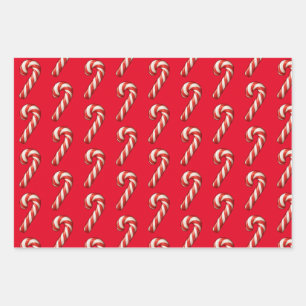 Xmas Gingerbread house and candy cane Wrapping Paper Sheets