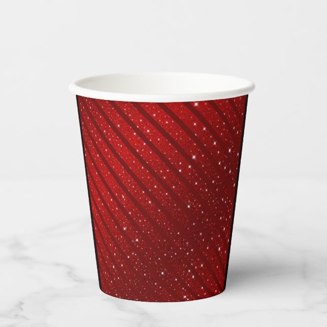 Xmas Glitter Luxe Background Paper Cups (Front)