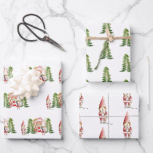 XMAS Gnome Design 1 Wrapping Paper Sheets