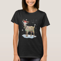 Xmas Goat Xmas Lights Santa Reindeer Goat Lover  T-Shirt