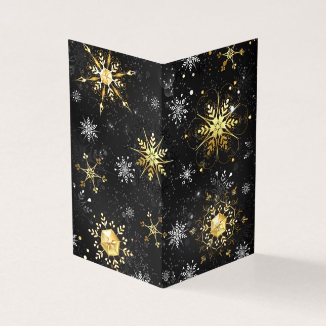Xmas Golden Snowflakes on Black Background (Outside)