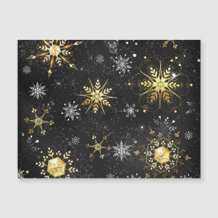 Xmas Golden Snowflakes on Black Background