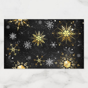 Xmas Golden Snowflakes on Black Background Envelope Liner
