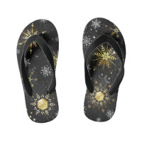 Xmas Golden Snowflakes on Black Background