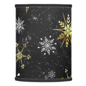Xmas Golden Snowflakes on Black Background Lamp Shade (Left)