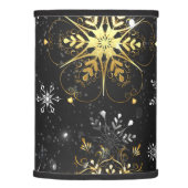 Xmas Golden Snowflakes on Black Background Lamp Shade (Right)