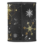 Xmas Golden Snowflakes on Black Background Lamp Shade (Back)