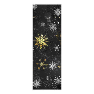 Xmas Golden Snowflakes on Black Background Photo Print