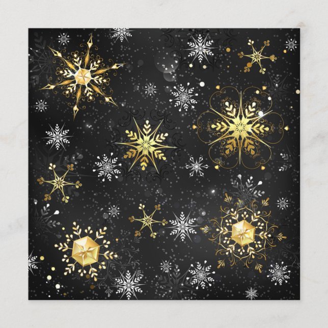 Xmas Golden Snowflakes on Black Background Program (Front)