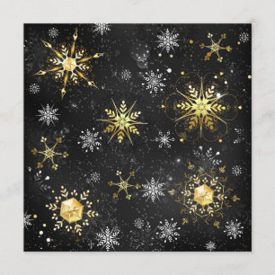 Xmas Golden Snowflakes on Black Background Program