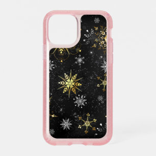 Xmas Golden Snowflakes on Black Background Speck iPhone 11 Pro Case