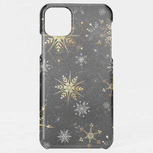 Xmas Golden Snowflakes on Black Background iPhone 11 Pro Max Case