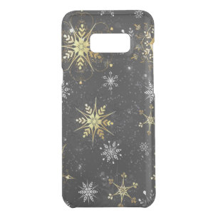 Xmas Golden Snowflakes on Black Background Uncommon Samsung Galaxy S8+ Case