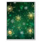 Xmas Golden Snowflakes on Green Background