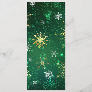 Xmas Golden Snowflakes on Green Background Menu