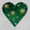 Xmas Golden Snowflakes on Green Background