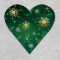 Xmas Golden Snowflakes on Green Background