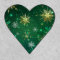 Xmas Golden Snowflakes on Green Background