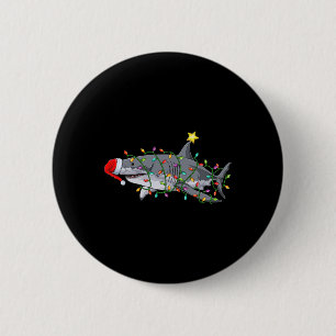 Xmas Graphic Christmas Shark Fun Sharks Christmas Button