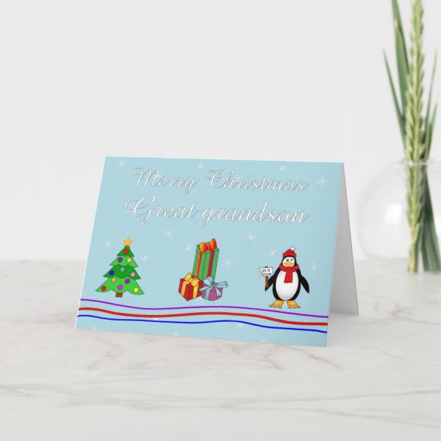 Xmas great grandson greeting cards (Front)