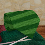 Xmas Green Knit Effect - Two-Tone Spruce Striped Neck Tie<br><div class="desc">A beautiful Christmas green paired with a knit illusion print makes this perfect for the holiday season but also wearable any time of year. The spruce or forest greens are a timeless classic in a striped pattern.</div>