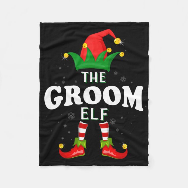 Xmas Groom Elf Family Matching Christmas Pajama  Fleece Blanket (Front)