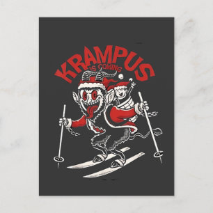 Xmas Gruss Vom Krampus Christmas Devil Announcement Postcard