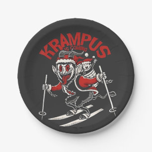Xmas Gruss Vom Krampus Christmas Devil  Paper Plates