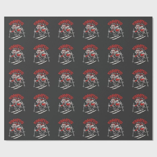 Xmas Gruss Vom Krampus Christmas Devil  Wrapping Paper (Flat)