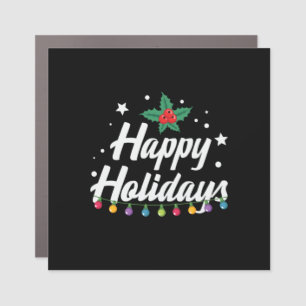 Xmas Happy Holidays Car Magnet