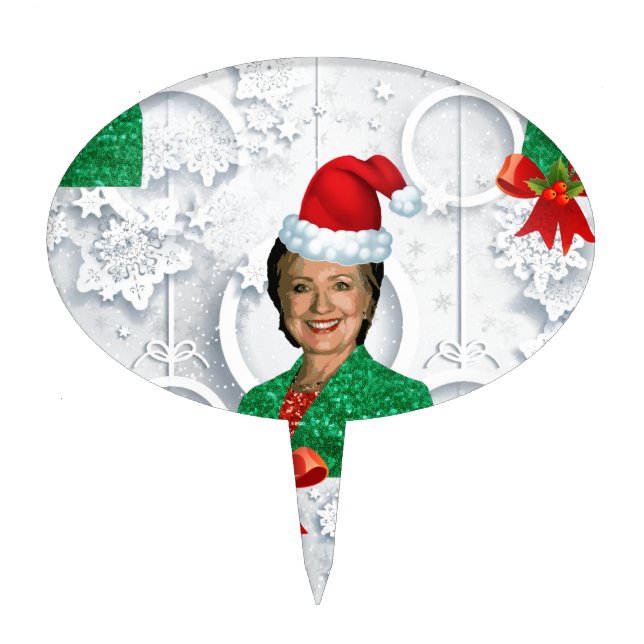 xmas Hillary clinton Cake Topper (Front)