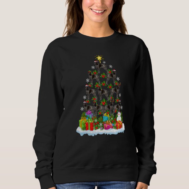Xmas Holiday German Shorthaired Pointer Dog Christ Sweatshirt (Front)