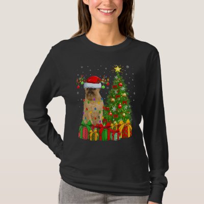 Xmas Holiday Light Santa Brussels Griffon Dog Chri T-Shirt