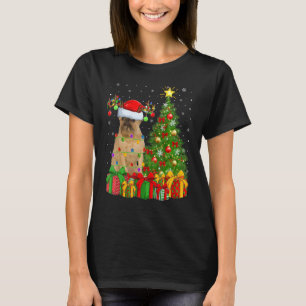 Xmas Holiday Light Santa Brussels Griffon Dog Chri T-Shirt