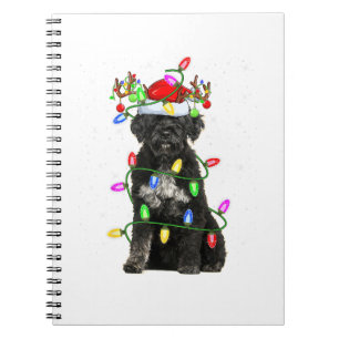 Xmas Holiday Lighting Santa Portuguese Water Dog C Notebook