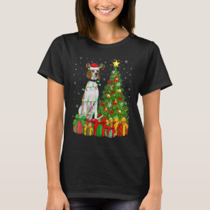 Xmas Holiday Lights Santa English Pointer Dog Chri T-Shirt