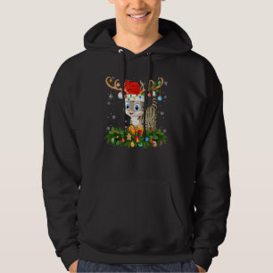 Xmas Holiday Reindeer Hat Santa Bengal Cat Christm Hoodie