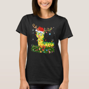 Xmas Holiday Reindeer Hat Santa Caterpillar Christ T-Shirt