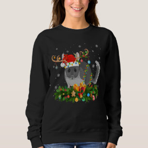 Xmas Holiday Reindeer Hat Santa Chinchilla Christm Sweatshirt