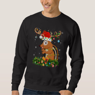 Xmas Holiday Reindeer Hat Santa Chipmunk Christmas Sweatshirt