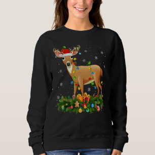 Xmas Holiday Reindeer Hat Santa Deer Christmas Sweatshirt