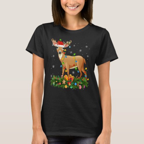 Xmas Holiday Reindeer Hat Santa Deer Christmas T_Shirt